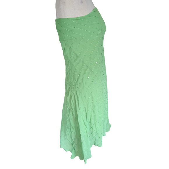 NWT Size 9 Nikki Mac green strapless asystemmical sequin women's dress #21 - Picture 2 of 5